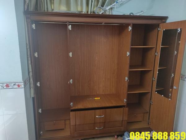 Thanh lý tủ quần áo 4 cánh 2 Tù quấn áo cũ giá rẻ ở TPHCM