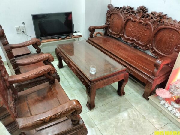 Thanh lý bộ salon gỗ hương 6 món 1 Thanh lý bộ salon gỗ hương 6 món giá rẻ
