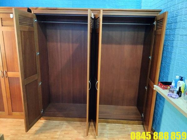 Tủ quần áo thanh lý tphcm dưới 1 triệu 2 Thanh lý tủ quần áo 4 cánh gỗ xoan đào giá rẻ