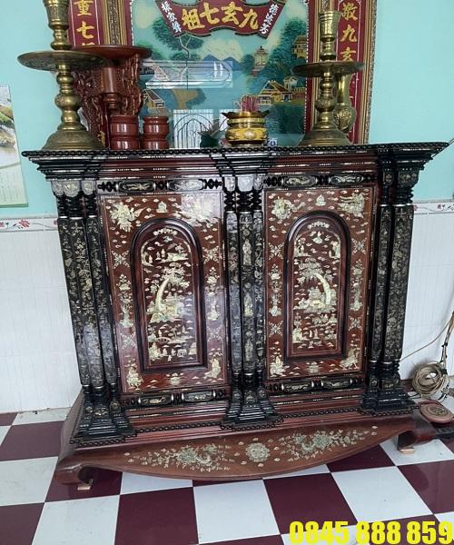 Thanh lý tủ thờ gỗ cũ giá rẻ 2 Tủ thờ cũ gò công thanh lý giá rẻ