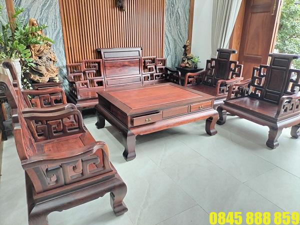 Thanh lý bộ salon gỗ phòng khách 10 món 1 Thanh lý salon gỗ phòng khách 10 món giá rẻ