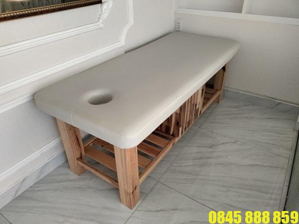 Thanh lý giường Spa có hộc tủ giá rẻ 2 Giường spa có hộc tủ gỗ thông