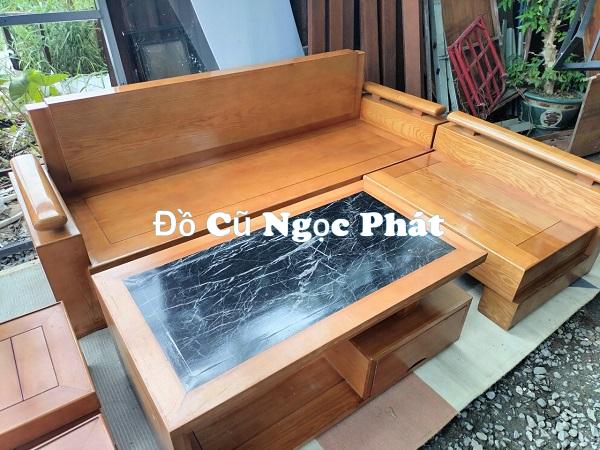Thanh lý sofa gỗ sồi góc L giá rẻ 2 Thanh lý sofa gỗ sồi góc L giá rẻ