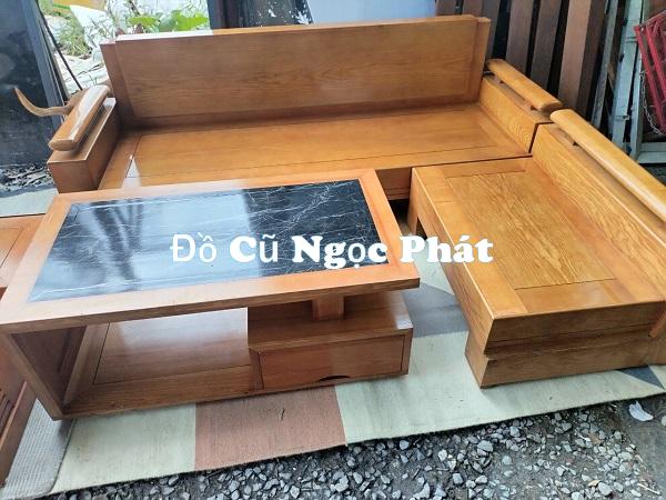 Thanh lý sofa gỗ sồi góc L giá rẻ 1 Thanh lý sofa gỗ sồi góc L giá rẻ