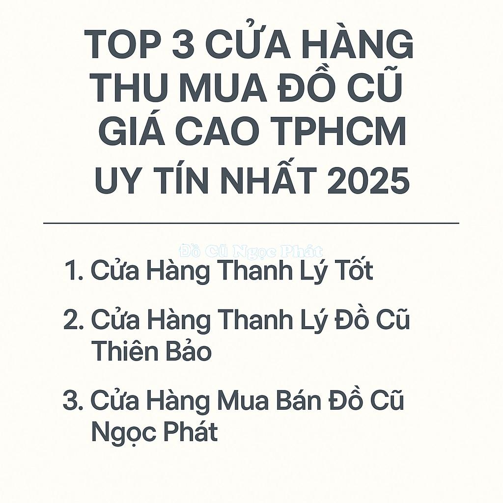 Top 3 Cửa Hàng Chuyên Thu Mua Đồ Cũ Giá Cao Tại TPHCM